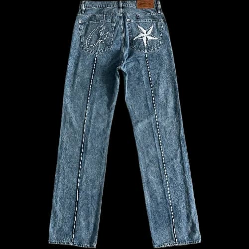 corteiz jeans steaked c-star denim