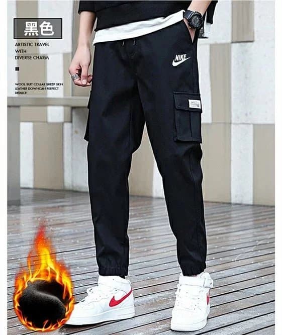 1954 Hooks Fashionable Men's Essential Overalls Plus Velvet Men's Multi-Pocket Casual Closure Pants Super Stylish